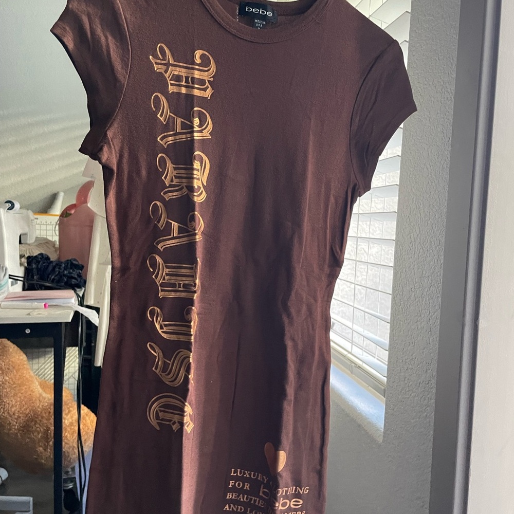 Bebe Chocolate Brown Tee Dress